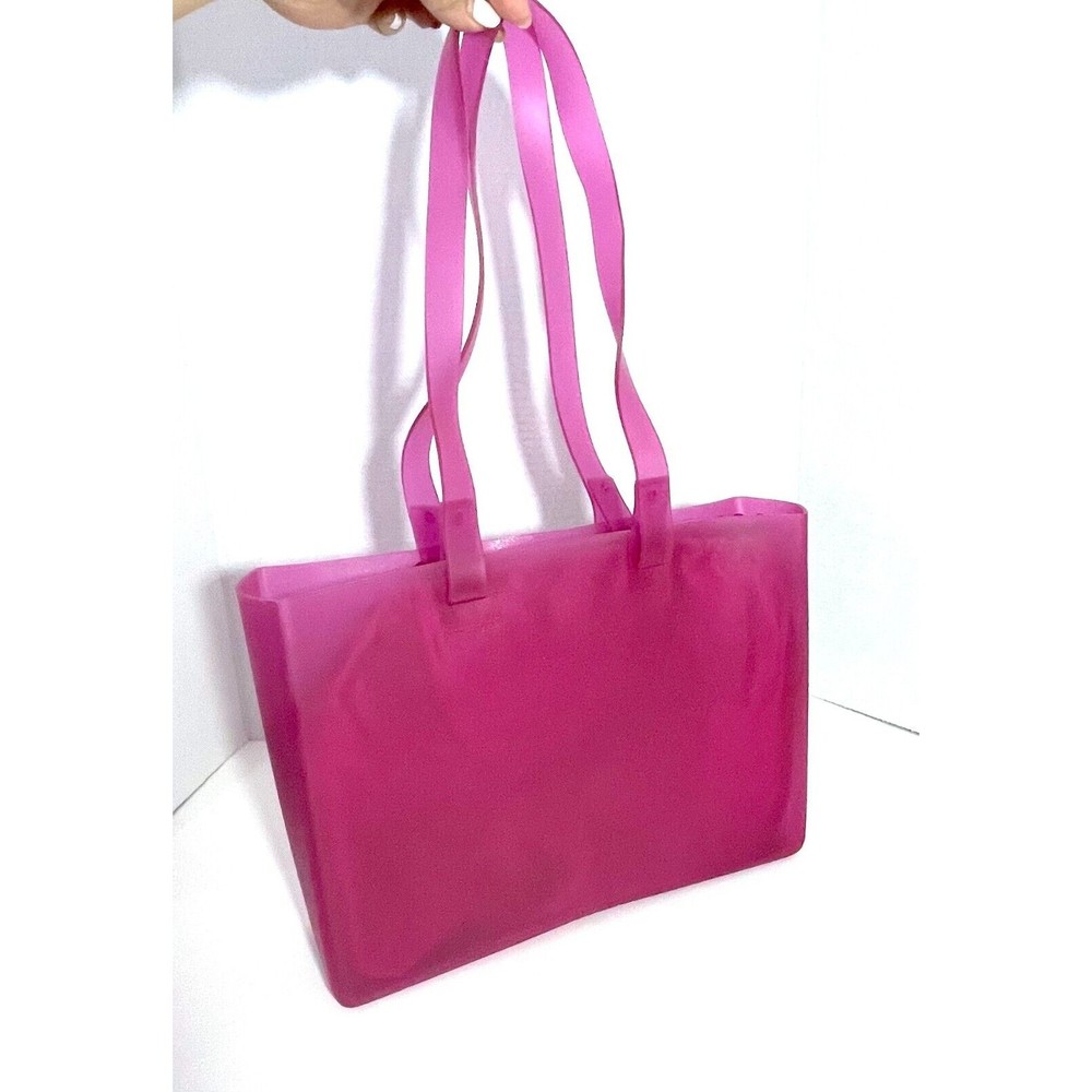 Pink Jelly Retro Semi-Transparent Tote Bag Lined with Silky Bag